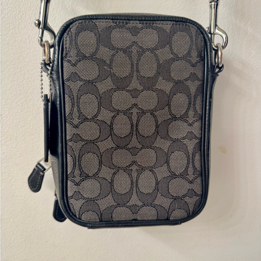 Coach Signature Black and Gray Crossbody Bag